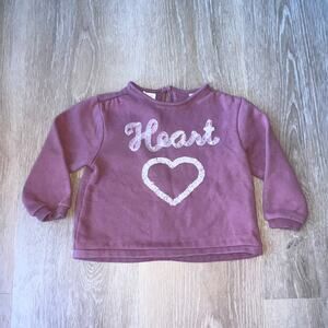 Zara Toddler Girl Heart Sweatshirt - Size 3-4yrs